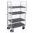 Etagenwagen VARIOfit mit 3 Hochwänden, Gesamthöhe 1780 mm, 4 Etagen 850x500 mm, Tragfähigkeit 400 kg, Farbe Lichtgrau RAL7035 /Platte Grau - Cordes