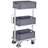 Cărucior industrial punere la dispoziție (deservire) VARIOfit, 3 polițe fixe tip cadru oțel cu 3 navete din material plastic, culoare gri RAL7035 - Cordes
