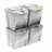 Set de 4 coșuri pentru sortarea deșeurilor SORTIBOX, volum 4x25 l, culoare gri deschis