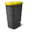 Koš plastový WHEELER na tříděný odpad, objem 90 l, nádoba antracit/víko žluté