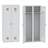 Garderobenschrank mit Doppel-Flügeltüren, Breite 800 mm, zwei Kleiderfächer, Türfarbe Grau RAL7035, Drehriegelverschluss - Malow