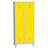 Garderobenschrank, geschweißt, 2 x 400 mm, Türfarbe gelb RAL1023, mit Stollenfüßen - Kovos Verneřice