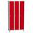 Garderobenschrank, geschweißt, 3 x 300 mm, Türfarbe rot RAL3000, mit Stollenfüßen - Kovos Verneřice