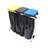 Wertstoffsammler für 3x 70-120 l Säcke, zusammenlegbar, Kunststoffdeckel (Gelb, Schwarz, Blau)