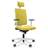 Moderner Bürostuhl NAVIGO mit Kopfstütze, Stoffbezug ERA, Farbe Gelb, Rahmenkonstruktion weiß - Nowy Styl Group
