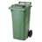 Großmülltonne aus Kunststoff, Volumen 120 l, fahrbar, grün