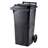 Großmülltonne aus Kunststoff, Volumen 120 l, fahrbar, schwarz