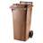 Großmülltonne aus Kunststoff, Volumen 120 l, fahrbar, braun