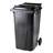 Großmülltonne aus Kunststoff, Volumen 240 l, fahrbar, schwarz