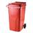 Großmülltonne aus Kunststoff, Volumen 240 l, fahrbar, rot