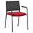 Besucherstühle INTRATA, Netz-Rückenlehne, Sitzbezug rot, Stahlkonstruktion Schwarz lackiert - Nowy Styl Group