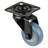 Přístrojové kolečko, otočné, běhoun modrý, vidlice černá, pr. 50 mm, s plotýnkou, nosnost 50 kg