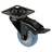 Přístrojové kolečko, otočné s brzdou, běhoun modrý, vidlice černá, pr. 50 mm, s plotýnkou, nosnost 50 kg