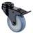 Přístrojové kolečko, otočné s brzdou, běhoun modrý, vidlice černá, pr. 75 mm, s hřbetním otvorem, nosnost 60 kg