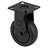 Apparate-Bockrolle, Lauffläche schwarz, Gabel schwarz, Durchm. 75 mm, mit Platte, Traglast 60 kg