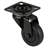 Přístrojové kolečko, otočné, běhoun černý, vidlice černá, pr. 50 mm, s plotýnkou, nosnost 50 kg