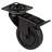 Přístrojové kolečko, otočné s brzdou, běhoun černý, vidlice černá, pr. 75 mm, s plotýnkou, nosnost 60 kg