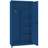 Dulap metalic cu polițe și cu compartiment tip garderobă pentru haine, vestiar, HxLxl: 1990x1000x435 mm, corp albastru RAL5010 / uși albastre RAL5010 - Malow