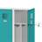 Garderobenschrank WEMO, geschweißt, 2 x 400 mm, Türfarbe Türkisblau RAL5018, ohne Füße, Dreipunkt-Zylinderschloss - Malow - Bild4