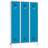 Garderobenschrank WEMO, geschweißt, 3 x 400 mm, Türfarbe Blau RAL5012, mit Füßen, Dreipunkt-Zylinderschloss - Malow - Bild4