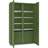 Werkstattschrank mit vertikaler Trennwand, 6 Fachböden, 12 Schubladen, HxBxT: 1990x1200x500 mm, Farbe grün RAL6011 - Malow