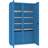 Dílenská skříň s vertikální dělící stěnou, 6 polic, 12 zásuvek, v x š x h: 1990x1200x500 mm, barva modrá RAL5012 - Malow