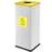 Coș colector selectiv de deșeuri EKO SQUARE, volum 90 l, recipient principal din oțel lăcuit, culoare galbenă - Alda S.A.