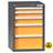 ESD Werkzeugschrank mit Schubladen, 5 Schubladen, H x B x T: 840 x 731 x 630 mm, Farbe Anthrazit RAL7016/orange RAL1028 - Polak CZ, s.r.o.