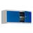 Flügeltüren-Aufsatz-Schrank, HxBx T: 465 x 1000 x 435 mm, Gehäusefarbe Lichtgrau RAL7035 / Türfarbe Enzianblau RAL5010 - Malow