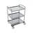 Cărucior cu polițe din oțel inoxidabil, sudat, 3 polițe, HxLxl: 1070x800x630 mm.