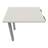Přídavná stolová deska, obdélník, barva světle šedá, š x h: 800 x 600 mm, podnoží sloupové hranaté stříbrné - Nowy Styl Group