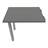 Přídavná stolová deska, obdélník, barva tmavě šedá, š x h: 800 x 600 mm, podnoží sloupové hranaté stříbrné - Nowy Styl Group