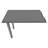 Přídavná stolová deska, obdélník, barva tmavě šedá, š x h: 1000 x 600 mm, podnoží sloupové hranaté stříbrné - Nowy Styl Group