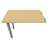 Přídavná stolová deska, obdélník, barva javor, š x h: 1000 x 600 mm, podnoží sloupové hranaté stříbrné - Nowy Styl Group