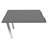 Přídavná stolová deska, obdélník, barva tmavě šedá, š x h: 1000 x 600 mm, podnoží sloupové hranaté lesklé - Nowy Styl Group