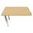 Přídavná stolová deska, obdélník, barva javor, š x h: 1000 x 600 mm, podnoží sloupové hranaté lesklé - Nowy Styl Group