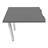 Přídavná stolová deska, obdélník, barva tmavě šedá, š x h: 800 x 600 mm, podnoží sloupové hranaté lesklé - Nowy Styl Group