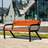 Parkbank Boston, Stahlrohrkonstruktion mit Massivholzleisten Farbton Mahagoni, Länge 1,86 m