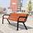 Parkbank Boston 2, Stahlrohrkonstruktion mit Massivholzleisten Farbton Mahagoni, Länge 1,86 m