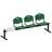 Sitzbank ISO 3 Sitze mit Ablagestisch, Länge 2345 mm, Kunststoffsitz, Farbe grün, Gestell schwarz - Nowy Styl Group