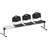 Sitzbank ISO 3 Sitze mit Ablagestisch, Länge 2345 mm, Kunststoffsitz, Farbe anthracit, Gestell Aluminium-Farbe - Nowy Styl Group