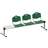 Bancă ISO ansamblu în linie 2 scaune cu o masuță, lungime 2345 mm, șezut din plastic, culoare verde, cadru culoare argintie - Nowy Styl Group