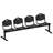 Sitzbank ISO 4 Sitze, Länge 2345 mm, Kunststoffsitz, Farbe anthracit, Gestell schwarz - Nowy Styl Group