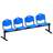 Sitzbank ISO 4 Sitze, Länge 2345 mm, Kunststoffsitz, Farbe blau, Gestell schwarz - Nowy Styl Group