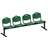 Sitzbank ISO 4 Sitze, Länge 2345 mm, Kunststoffsitz, Farbe grün, Gestell schwarz - Nowy Styl Group