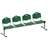 Sitzbank ISO 4 Sitze, Länge 2345 mm, Kunststoffsitz, Farbe grün, Gestell Aluminium-Farbe - Nowy Styl Group