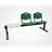 Sitzbank ISO 2 Sitze mit Ablagestisch, Länge 1780 mm, Kunststoffsitz, Farbe grün, Gestell schwarz - Nowy Styl Group
