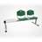 Bancă ISO ansamblu 2 scaune cu masuță între ele, lungime 1780 mm, șezut din plastic, culoare verde, cadru culoare argintie - Nowy Styl Group