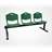 Sitzbank ISO 3 Sitze, Länge 1780 mm, Kunststoffsitz, Farbe grün, Gestell schwarz - Nowy Styl Group