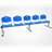 Sitzbank ISO 5 Sitze, Länge 2910 mm, Kunststoffsitz, Farbe blau, Gestell Aluminium-Farbe - Nowy Styl Group